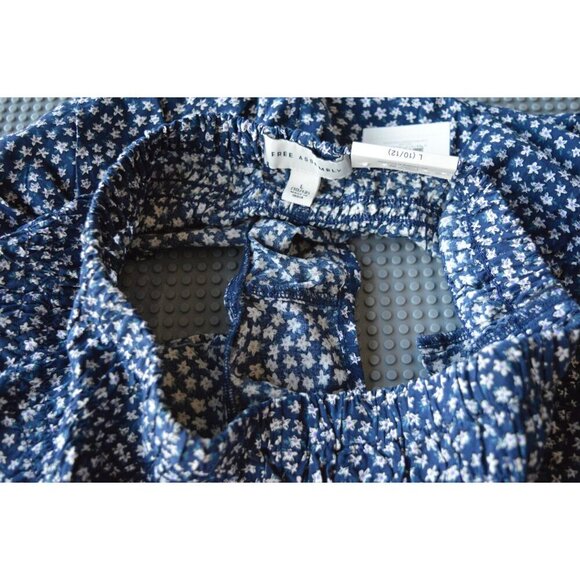 Free Assembly Navy Blue Elastic Waist White Floral Shorts Girls L (10/12) NWT - Picture 5 of 5